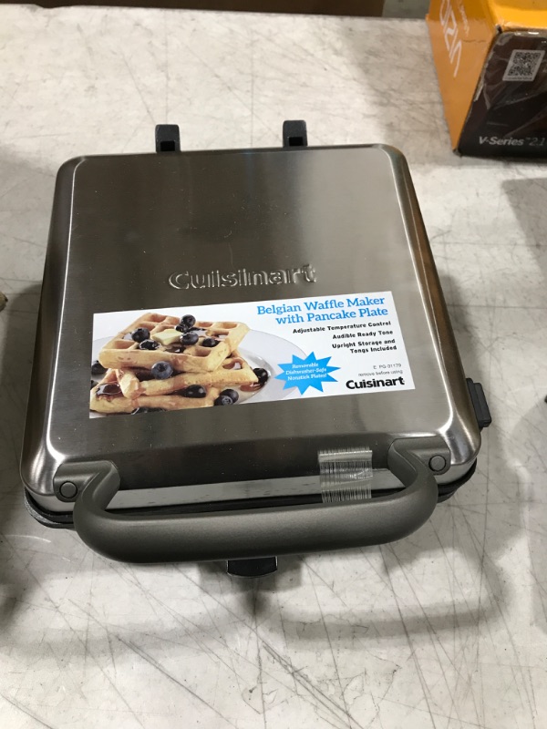 Photo 2 of Cuisinart WAF-300P1 Belgian Waffle Maker with Pancake Plates, Brushed Stainless Square