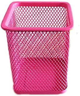 Photo 1 of Saikvi Metal Mesh Pen Holder Pink Pencil Cup Holder Pen Organizer for Desk Office and School (1 x, Pink)