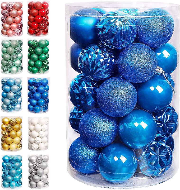 Photo 1 of 
Lulu Home Christmas Ball Ornaments, 34 Ct Xmas Tree Decorations, Holiday Hanging Balls (Blue, 2.36")
