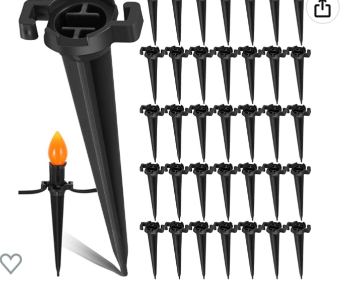 Photo 1 of 4.5 Inch Christmas Light Stakes C9 Yard Lawn Stakes Ground C7 Light Stake Universal Outdoor Lighting Outlet for Christmas Decorations Outdoor Garden Patio Path (Black, 90 Pack)