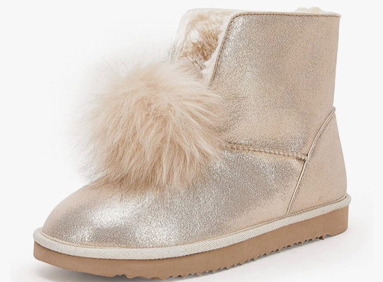 Photo 1 of Coutgo Womens Classics Winter Snow Boots Faux Fur Lined Pom-Pom Slip on Warm Ankle Boots
Size 5