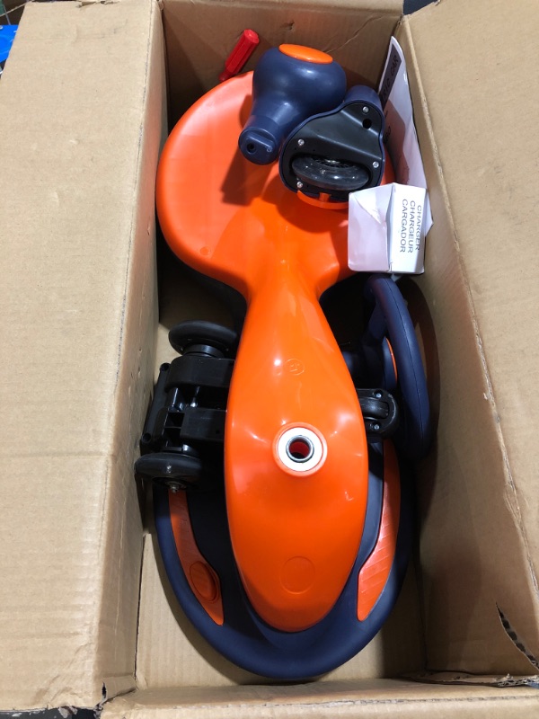 Photo 2 of Electric Wiggle Car Ride On Toy, ANPABO 2 in 1 Wiggle Car with Rechargable Battery and Pedal, Anti-Rollover Wheels with Colorful Lights, Swing Car for Toddlers and Kids Age 3 Year up Orange