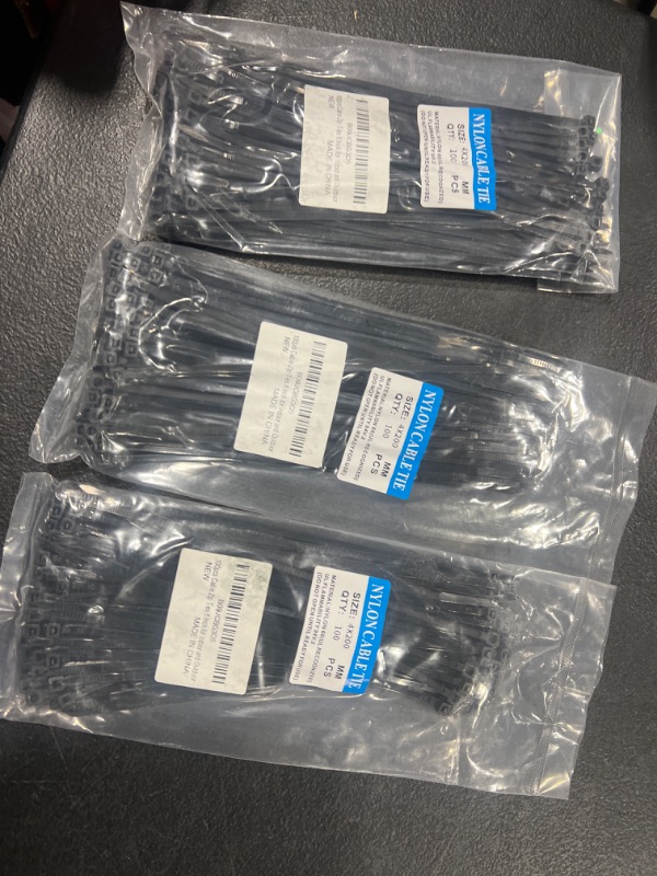 Photo 2 of 100 Pack of Cable Zip Ties (8 inch) 3 Pack