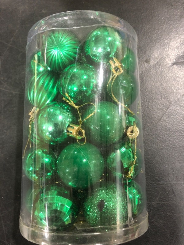 Photo 2 of 20ct Christmas Ball Ornaments Shatterproof Christmas Hanging Tree Decorative Balls for Party Holiday Wedding Decor Green, 3.15",80mm Green 3.15 in / SMALL