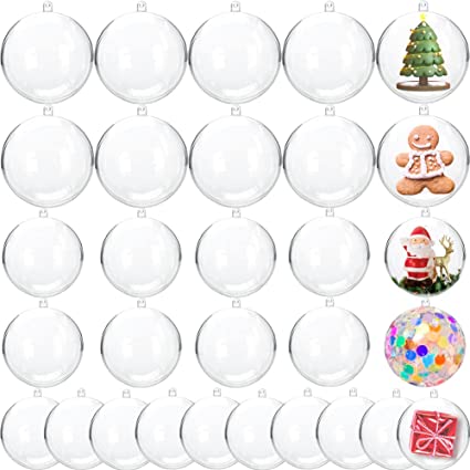 Photo 1 of 40 PCS Clear Christmas Ornaments,Clear Ornaments for Crafts Fillable,Clear Plastic Ornaments for Christmas Tree,Christmas Party Decorations,Home Decorations,Christmas Decorations(50mm,60mm,70mm) 