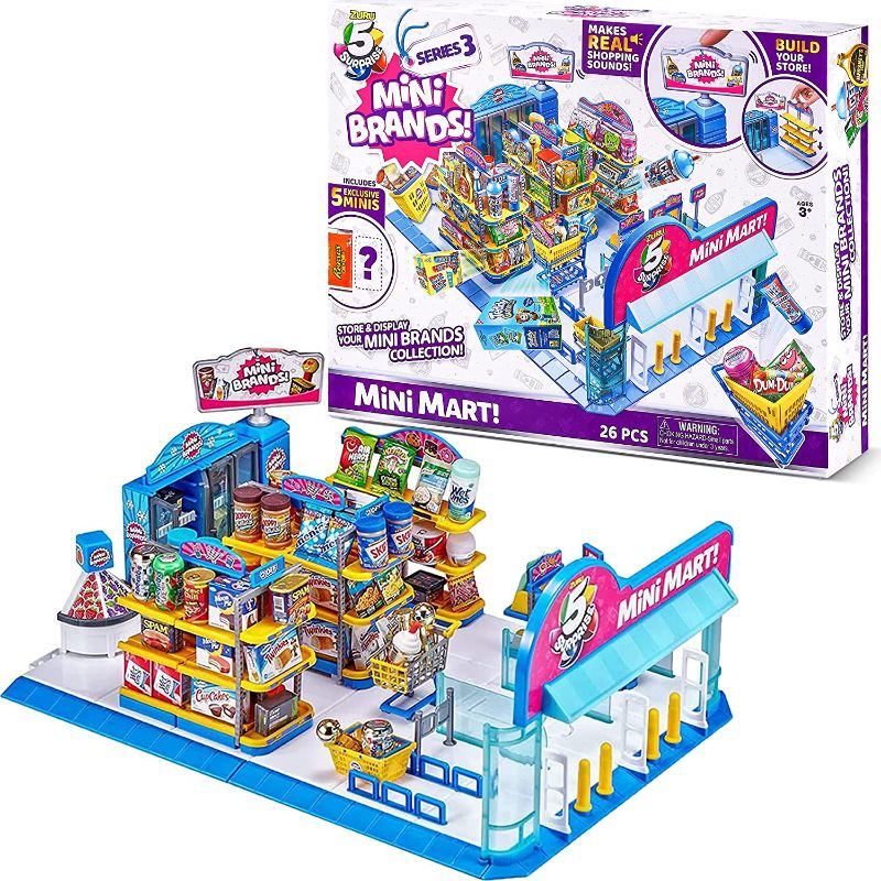 Photo 1 of 5 Surprise Mini Brands Mini Mart Playset Series 3 by ZURU with 5 Exclusive Mystery Mini Brands, Store and Display Your Mini Collectibles Collection!
