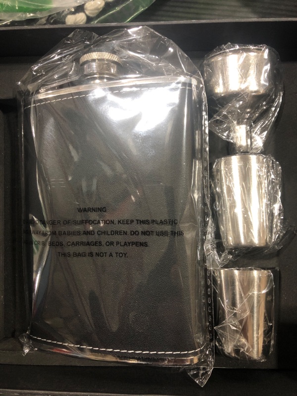 Photo 1 of 4pc Silver Flask Set