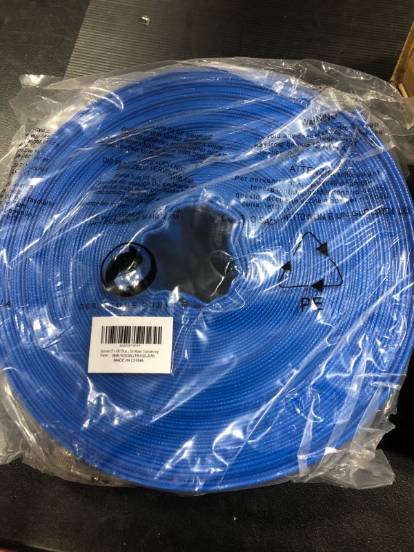 Photo 2 of 3” Diameter x 100' Blue Backwash Hose for Swimming Pools, Heavy Duty Discharge Hose Reinforced Pool Drain Hose, PVC Lay-Flat Draining Hoses Ideal for Water Transferring https://a.co/d/6X7yjsr