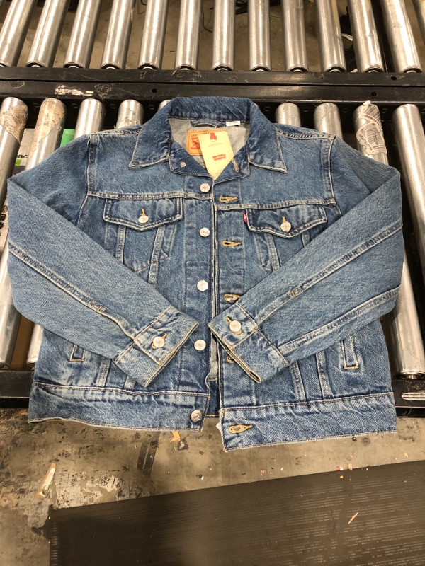 Photo 2 of Levi's Women's Ex-Boyfriend Trucker Jacket Small Concrete Indigo (Size: S)