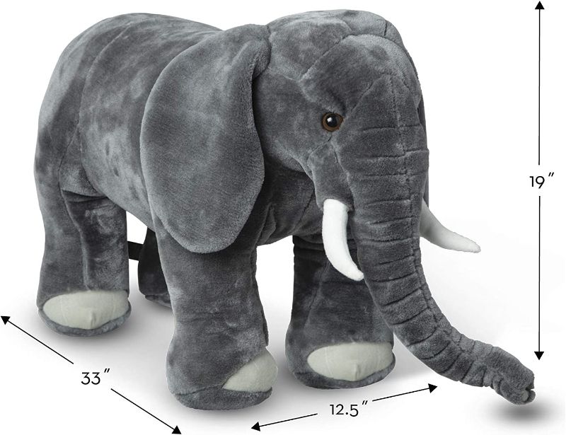 Photo 2 of Melissa & Doug Giant Elephant - Lifelike Stuffed Animal (over 3 feet long)
