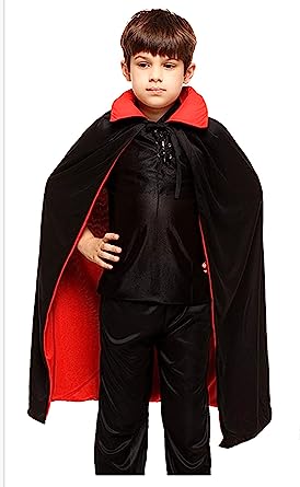 Photo 1 of  ZsSmddx Unisex Cosplay Christmas Halloween Witch Party Reversible Hooded Vampires Cape Cloak?Dual-Layer,Black and red ? 