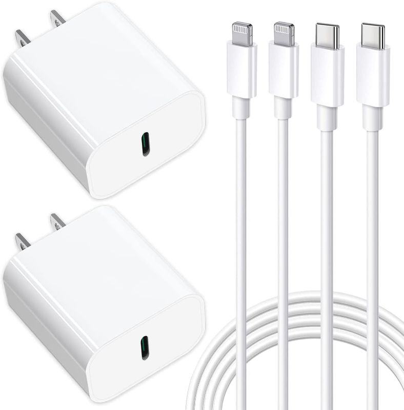 Photo 1 of iPhone Charger Fast Charging, 2 Pack [Apple MFi Certified] 20W USB-C iPhone Fast Charger Block with 6FT Type C to Lightning Quick Charge Data Sync Cable for iPhone 14 13 12 11 Pro Max XS XR X 8 iPad