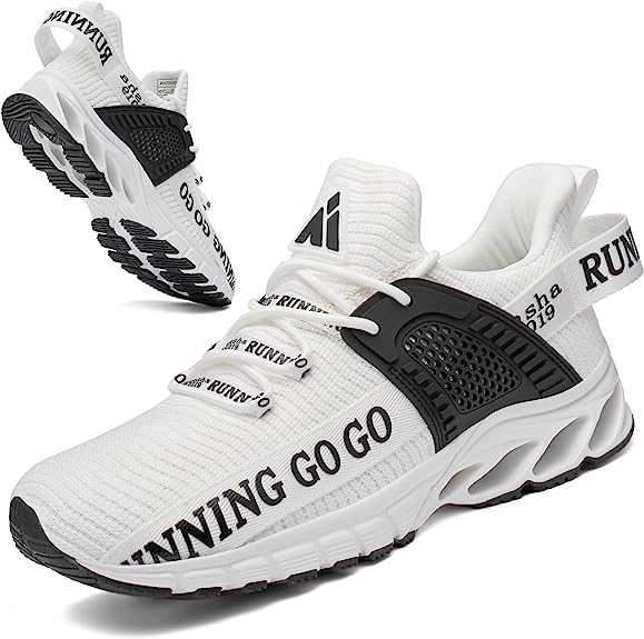 Photo 1 of [Size W-12/M-10] Mishansha Sneakers Breathable Sport Shoes Lightweight Tennis Shoes Non Slip - White