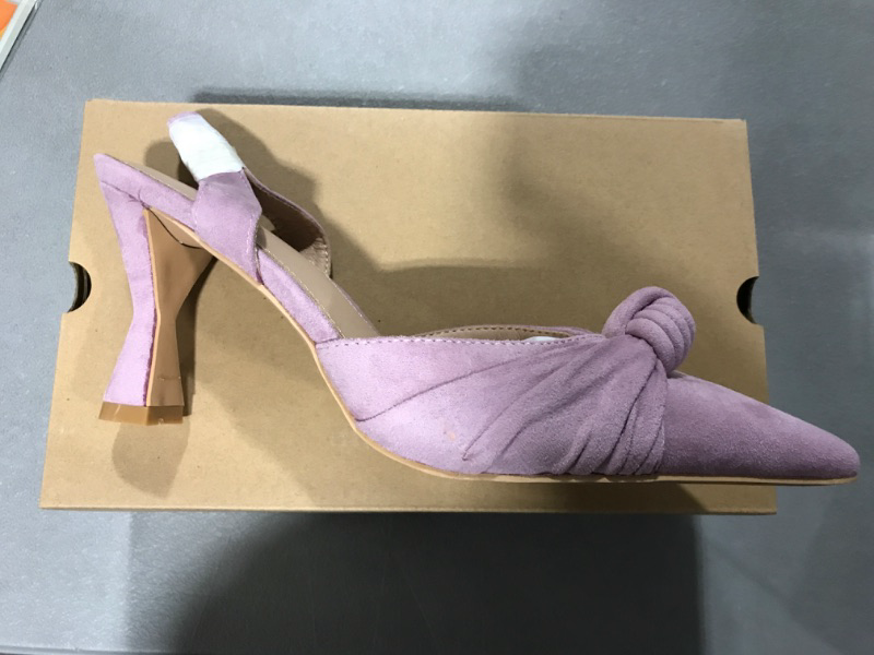 Photo 2 of [Size 8] PiePieBuy Womens Slingback Pumps Pointed Toe Kitten Heels Suede Upper Dress Party Shoes- Purple