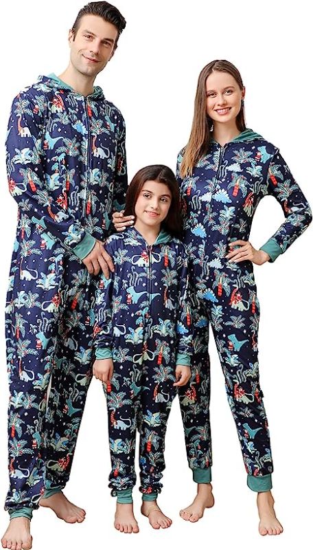 Photo 1 of [Women's Small] ANGELGGH Matching Christmas Onesies Pajamas for Family, Holiday PJs for Women/Men/Kids, Vacation Cute Printed Loungewear 