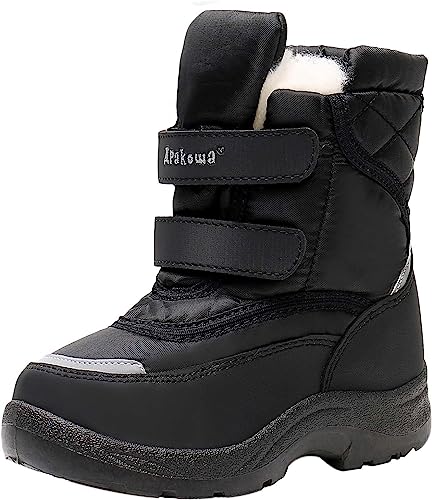 Photo 1 of [Size 11] Apakowa Kid's Boys Girls Winter Snow Boots (Toddler/Little Kid) BLACK