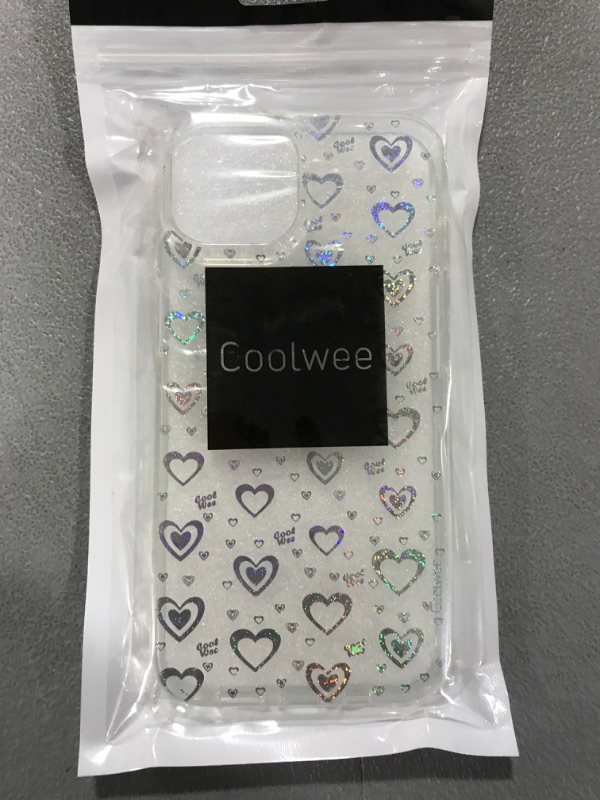 Photo 2 of iPhone 14 Case [Military Drop Protection] Slim Cute Crystal Love Heart Bling Shiny Women Girls Hard Back Soft TPU Bumper Protective Cover Sparkle Shockproof