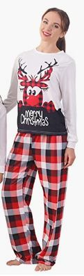 Photo 1 of ANGELGGH  Holiday Pajamas for Women Printed Long Sleeve Top and Pants Sleepwear  SIZE L