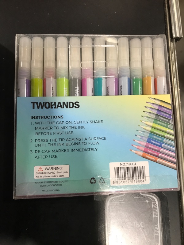 Photo 2 of TWOHANDS Outline Markers,Glitter Pens,Metallic Markers,Fun Pens,12 Assorted Colors,Great for drawing lines on Paper,Posters,Greeting and Gift Cards 19004