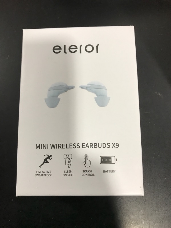 Photo 2 of eleror Mini Wireless Earbuds X9, Small Bluetooth Earphones Headset Streaming Music from Cellphone for Sleep on Side, Running, Workout, Travel, Handsfree for iPhone & Samsung Phones(Gray)