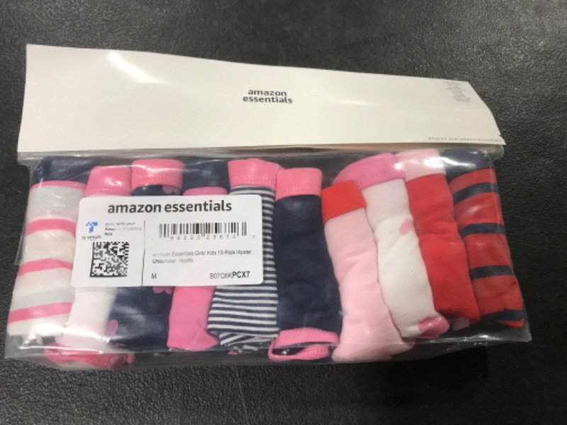 Photo 2 of Amazon Essentials Girls' Hipster Underwear, Multipacks ---- SIZE M 
