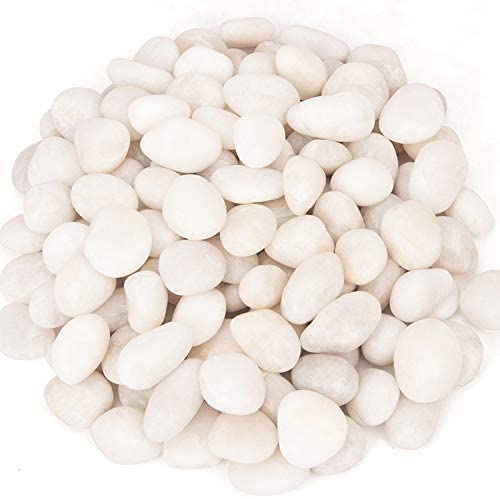 Photo 1 of 15lb Pebbles Polished Gravel, [1-1 3/4 Inches] White Pebbles for Plants, Natural River Rocks for Fish Tank, Garden Decorative Stones Outdoor Aquariums Gravel
