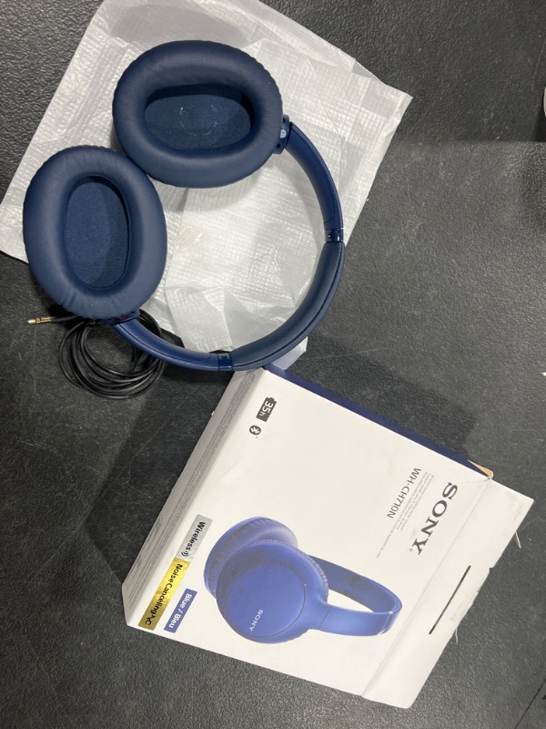 Photo 2 of Sony Noise Cancelling Headphones WHCH710N: Wireless Bluetooth Over the Ear Headset with Mic for Phone-Call, Blue (Amazon Exclusive) Blue WHCH710N