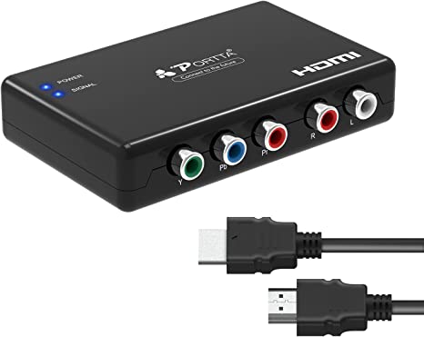 Photo 1 of Portta Component to HDMI Converter with HDMI Cable, RGB to HDMI Adapter, 5 RCA YPbPr to HDMI Video Converter, Support 1080p 60Hz for PS2 PS3 Xbox 360 DVD Wii HDTV Monitor Projector
