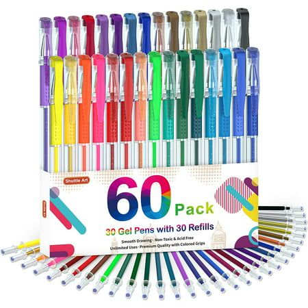 Photo 1 of 60 Pack Gel Pen Set 30 Colored BRAND NEW 