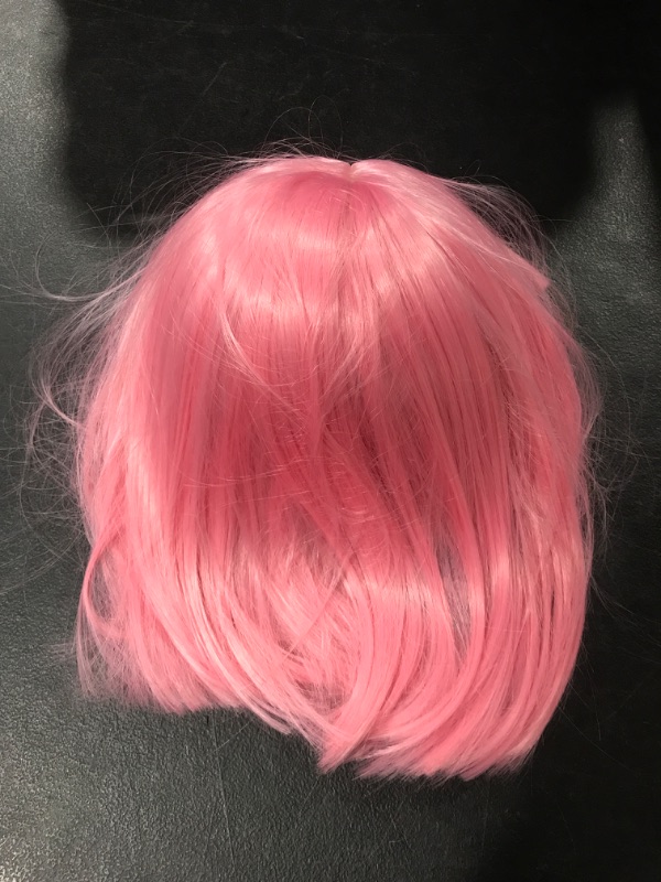 Photo 1 of AISI BEAUTY Pink Bob Wigs with Bangs 12 Inch Short Straight Bob Wigs Colorful Synthetic Cosplay Daily Party Wig for Women 12 Inch (Pack of 1) Pink