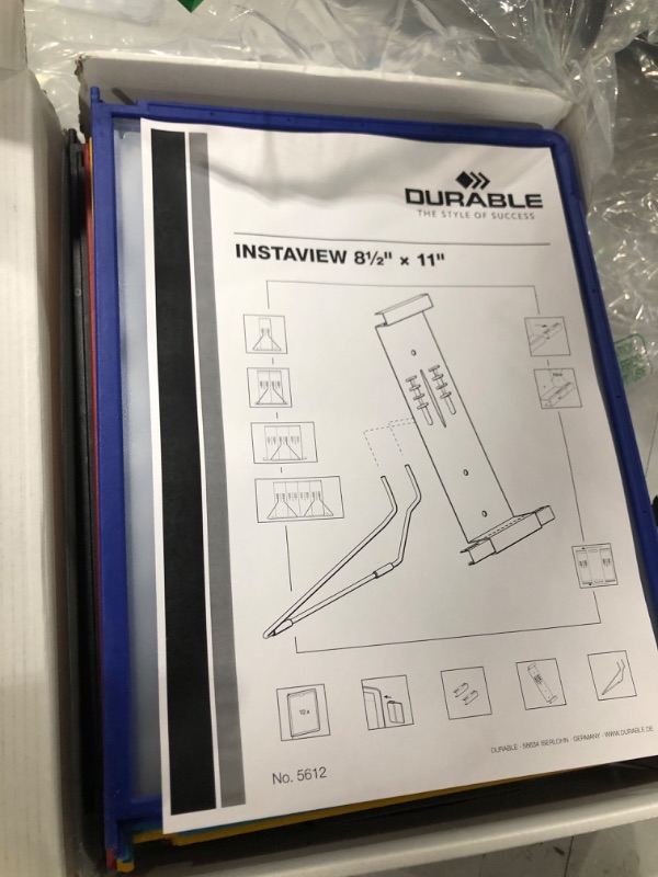 Photo 2 of DURABLE Desktop Reference System, 10 Double-Sided Panels, Letter-Size, Assorted Colors, INSTAVIEW Design (561200)