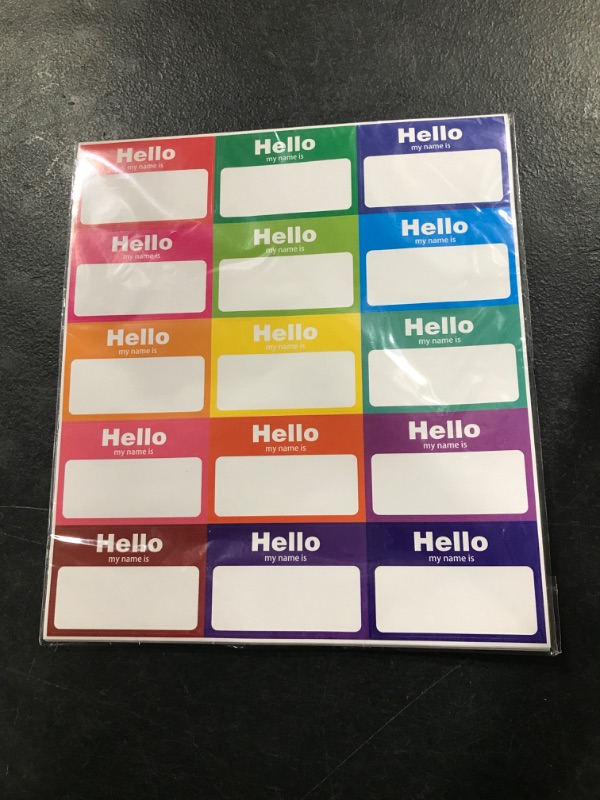 Photo 2 of 405 PCS Colorful Name Tag Stickers, 15 Rainbow Colors for Themed Party School Office Home (3"x2") Standard-b