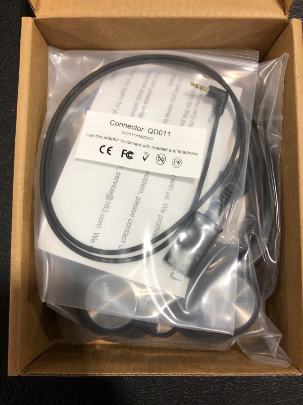 Photo 2 of MKJ 2.5mm Headset with Microphone Noise Cancelling Corded Call Center Telephone Headset for Office Phone Panasonic KX-TGA470 KX-TGF380M KX-TG9541 KG-TGEA20 Vtech Cisco SPA303G 508G Gigaset Uniden