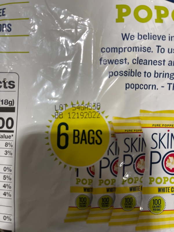 Photo 2 of 3.9 Oz Cheddar Popcorn, White - 6 Count PACK OF 2 
EXPIRED EXP: 12/19/2022