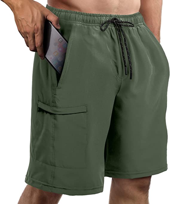 Photo 1 of Fort Isle Mens Hiking Shorts 10 inch Inseam - Quick Dry Athletic Shorts for Men | Gym Shorts for Men with Pockets
