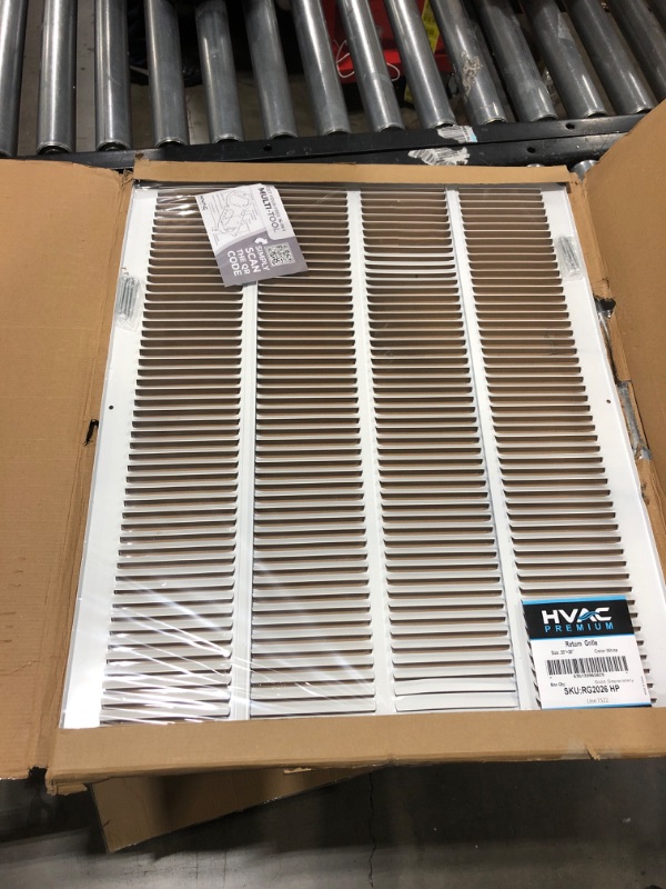 Photo 2 of 20" x 26" Return Air Grille - Sidewall and Ceiling - HVAC Vent Duct Cover Diffuser - [White] [Outer Dimensions: 21.75w X 27.75"h] 20 x 26 White