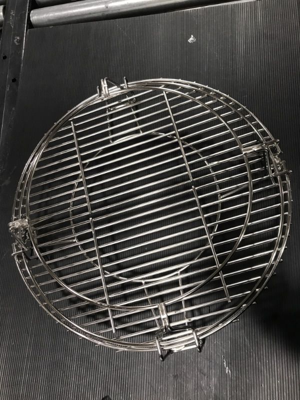 Photo 1 of 18-in Round Stainless Steel Kamado Expander, Multi-level Flexible Cooking Racks for Large Big Green Egg, Kamado Joe Classic, Vision Ceramic Grills, 2 Half Moon Grates, 1 Base Rack, 1 Accessory Rack 18.0 Inches