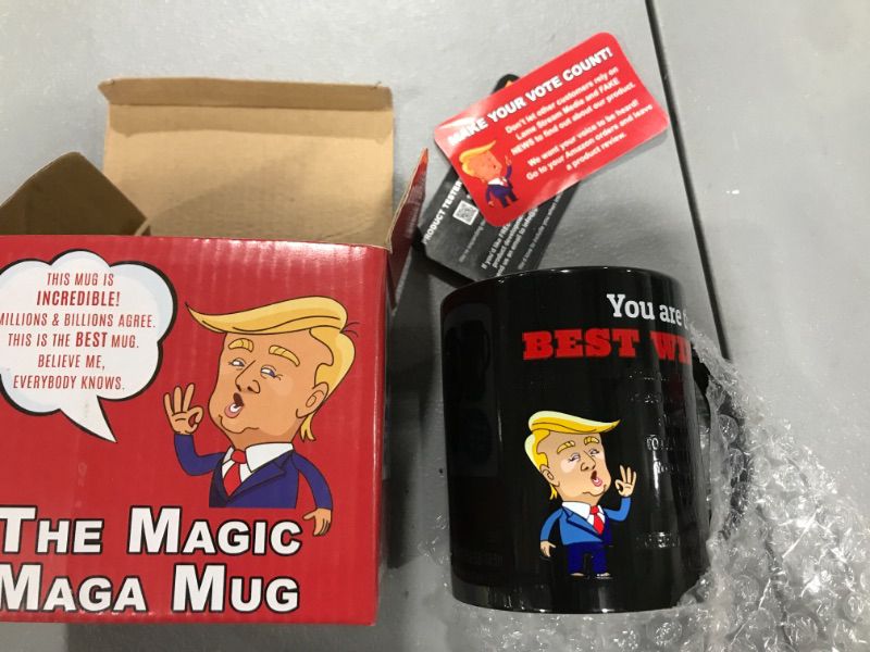 Photo 2 of 12oz Color-Changing Funny Coffee Mug - Top Trump Merchandise - Best Birthday Gifts for Women Who Have Everything, Unique Wedding Gift Ideas for Wife, Cool Bride & Anniversary Presents for Her Wife (12oz) Ceramic