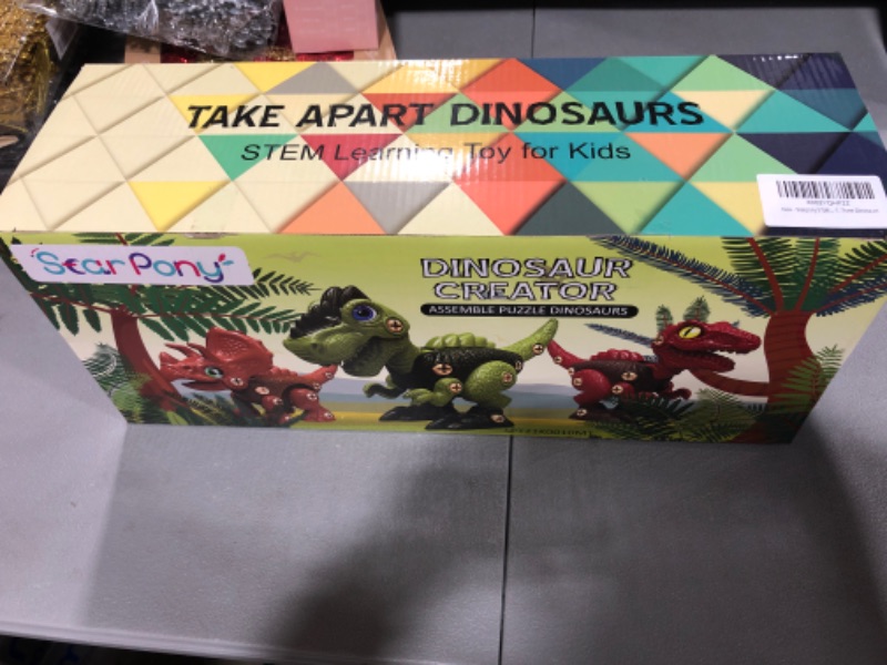 Photo 2 of 3 Pcs Take Apart Dinosaur Toys for 3 4 5 6 7 Year Old Boys Birthday Gifts with Dinosaur Eggs, Kids STEM Toys Dinosaur Toys for Kids 3-5 5-7 with Electric Drill