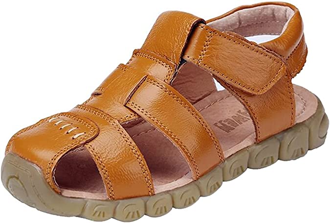 Photo 1 of DADAWEN Boy's Girl's Leather Closed Toe Outdoor Sport Sandals (Toddler/Little Kid/Big Kid) SIZE 1.5 (33)