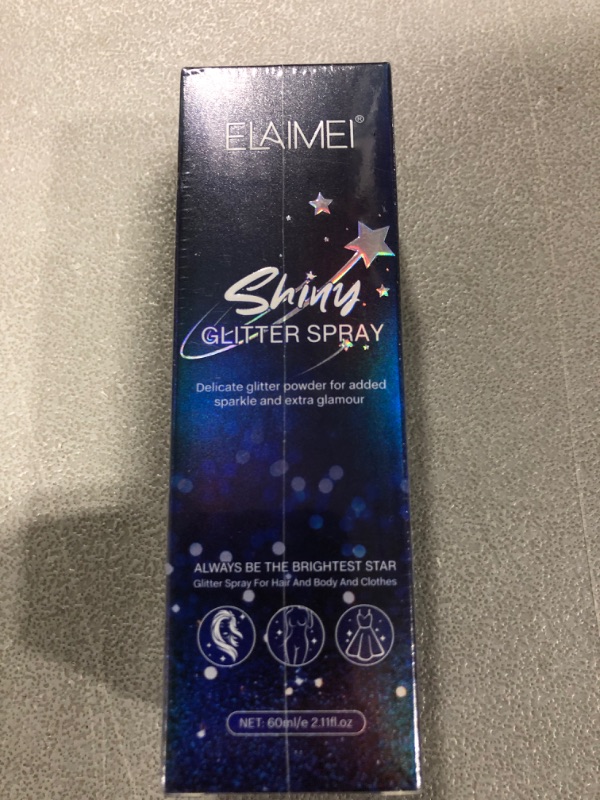 Photo 2 of ANRUI Shiny Glitter Spray, Body and Hair Glitter Spray, Quick-Drying Waterproof Body Shimmery Spray,Shimmer Silver Glitter Hairspray for Prom, Festival Rave, Stage Makeup - 2.11 oz