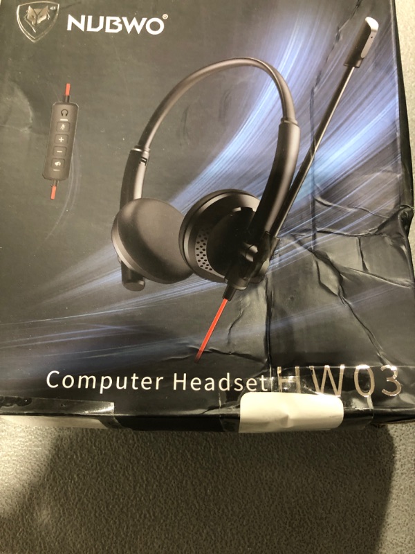 Photo 3 of NUBWO HW03 USB Headset with Noise Canceling Microphone for PC, in-line Controls, Lightweight Wired Headset for PC, Mac, Laptop on Home, Office, Classroom, Chat, Online Class, Meeting