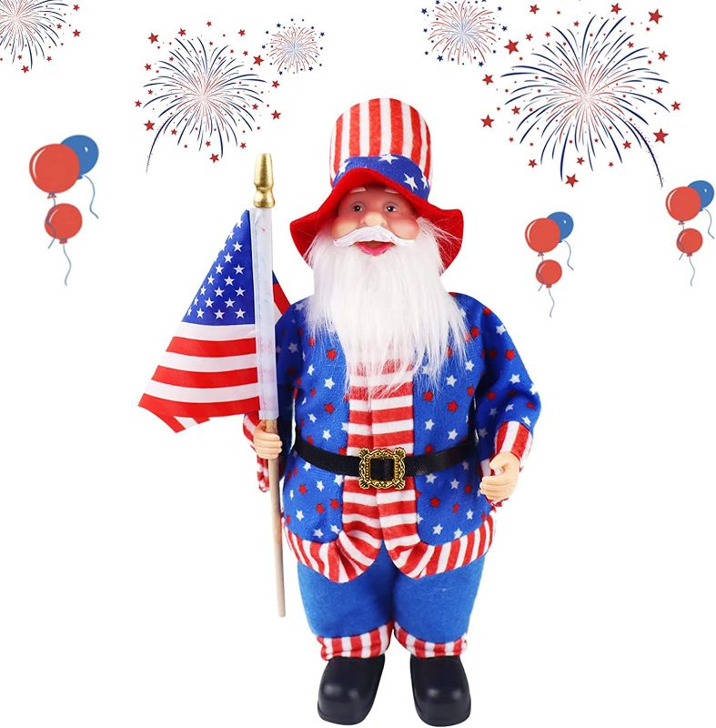 Photo 1 of 4th of July Decorations - Handmade Patriotic Dolls Decor for Memorial Labor Veterans American Independence Decorations Gifts Home Kitchen Decor Household Table Figurines(Cute) 