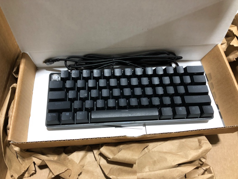 Photo 1 of SteelSeries Apex Pro Mini Mechanical Gaming Keyboard – World’s Fastest Keyboard – Adjustable Actuation – Compact 60% Form Factor – RGB – PBT Keycaps – USB-C (Renewed) Wired

