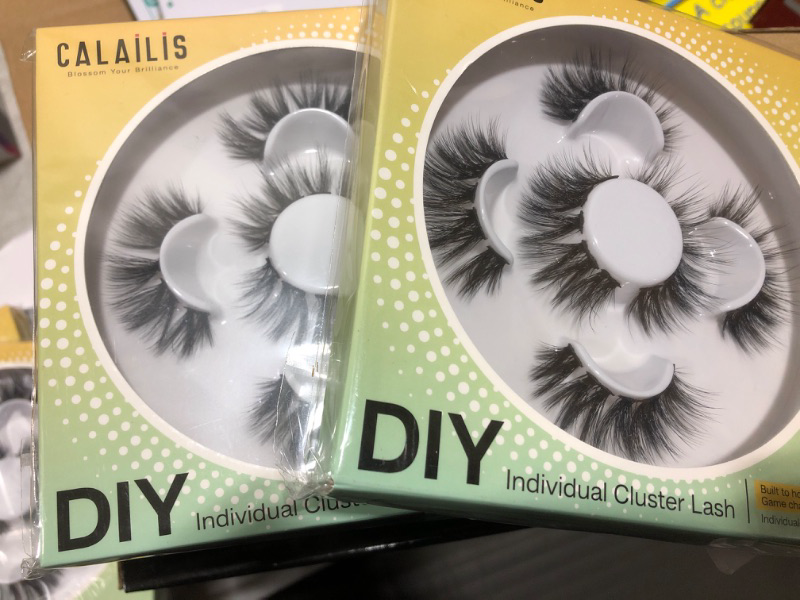 Photo 2 of 2 packs of DIY Individual Cluster Lash,CALAILIS Cluster Lash Extension Kit Home Eyelash Extension Naturals Lashes Faux Mink Cluster Lashes 3 Pairs
