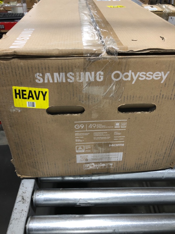Photo 1 of SAMSUNG 49” Odyssey G9 Gaming Monitor, 1000R Curved Screen, QLED, Dual QHD Display, 240Hz, NVIDIA G-SYNC and FreeSync Premium Pro, LC49G95TSSNXZA, Black