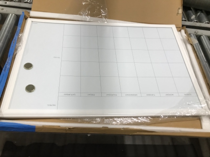 Photo 2 of U Brands Magnetic Dry Erase Calendar Board, 20 x 30 Inches, White Wood Frame (2075U00-01) 30'' x 40'' Board