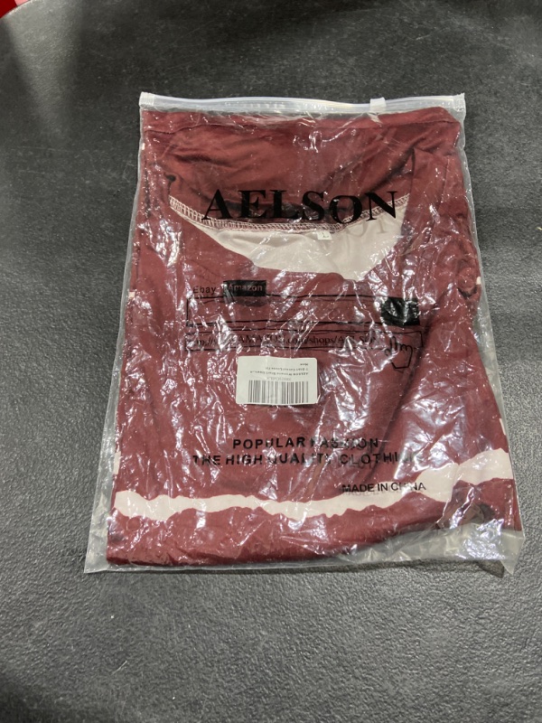 Photo 1 of AELSON Womens Short Sleeve Shirts Crewneck Tie Dye Striped Printed Tee T-Shirt Casual Loose Fit Large 0 Wine Red