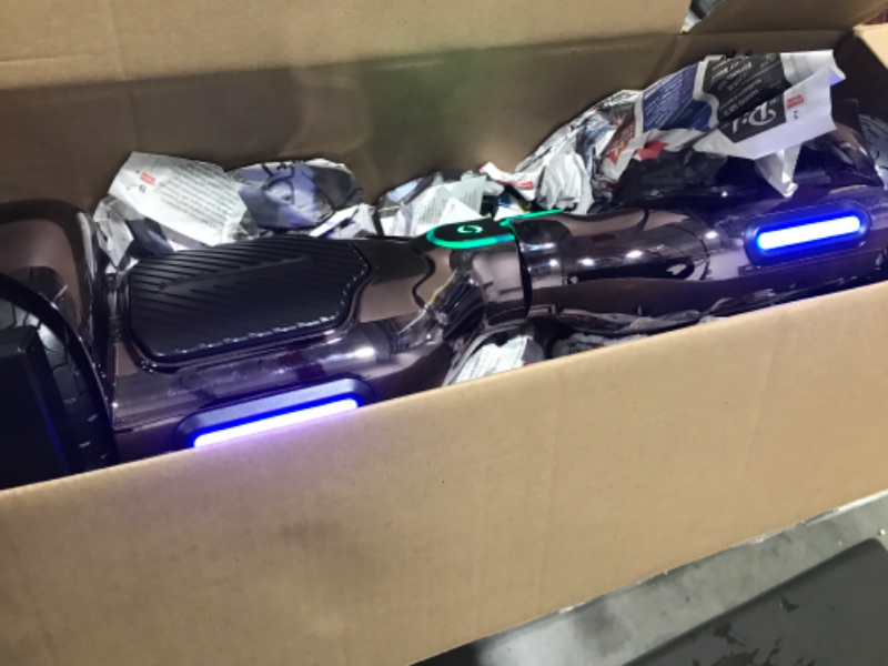 Photo 3 of Bluetooth Hoverboard, Matt and Chrome Color Hover Board with 6.5" Wheels Built-in Wireless Speaker Bright LED Lights Black