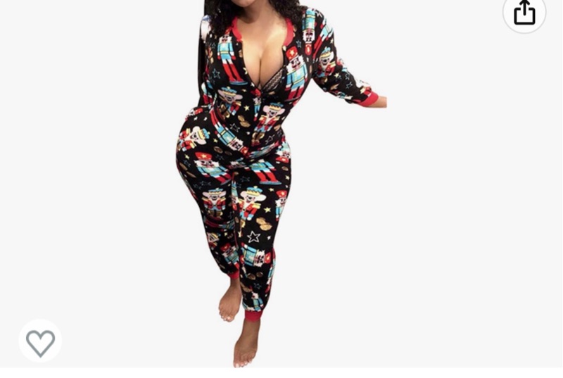 Photo 1 of Christmas Onesie Pajamas for Women, Sexy Ugly Printed One Piece Xmas Pajama Loungewear Jumpsuit Rompers Clubwear SIZE S 